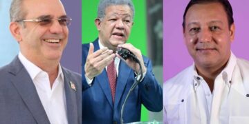 Resultado final de los partidos mayoritarios  Abinader 57.45 %, Leonel 29 % y Abel Martínez 10 %